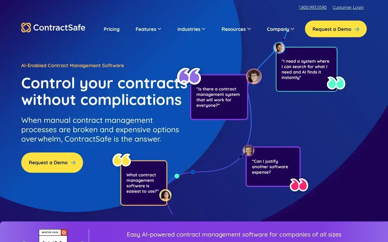 Screenshot von ContractSafe