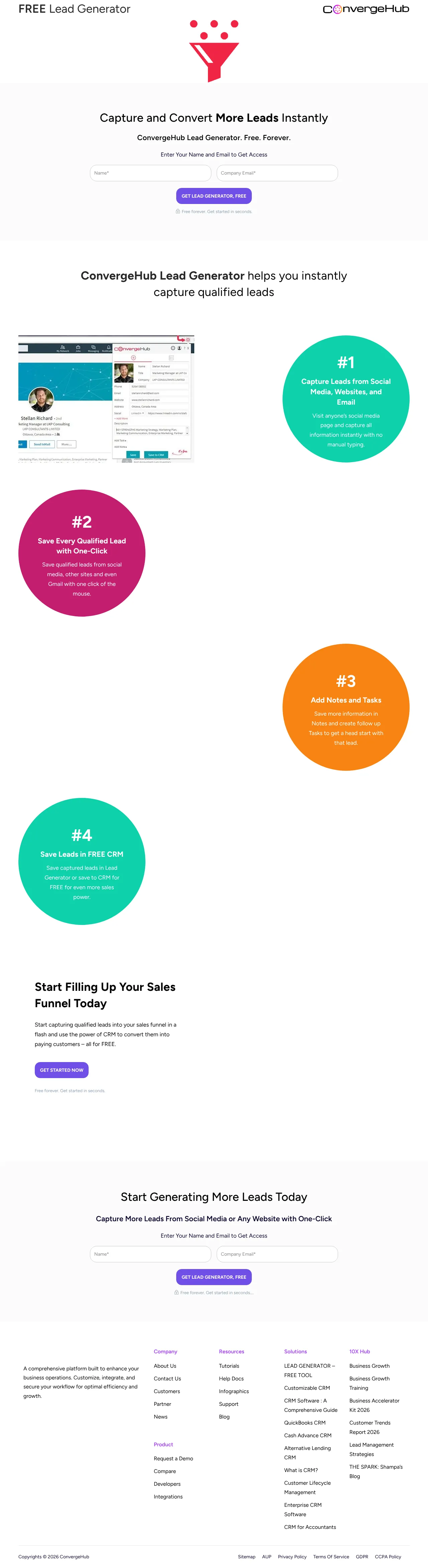 Vollständiger Screenshot von ConvergeHub