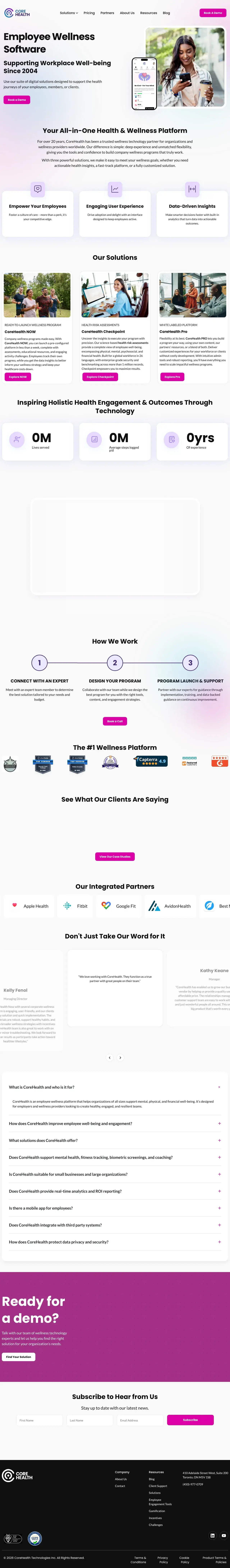 Vollständiger Screenshot von CoreHealth
