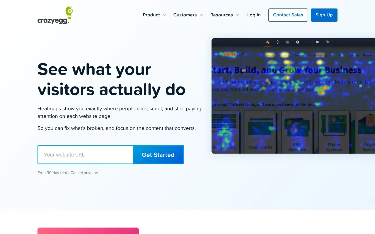 Screenshot von Crazy Egg