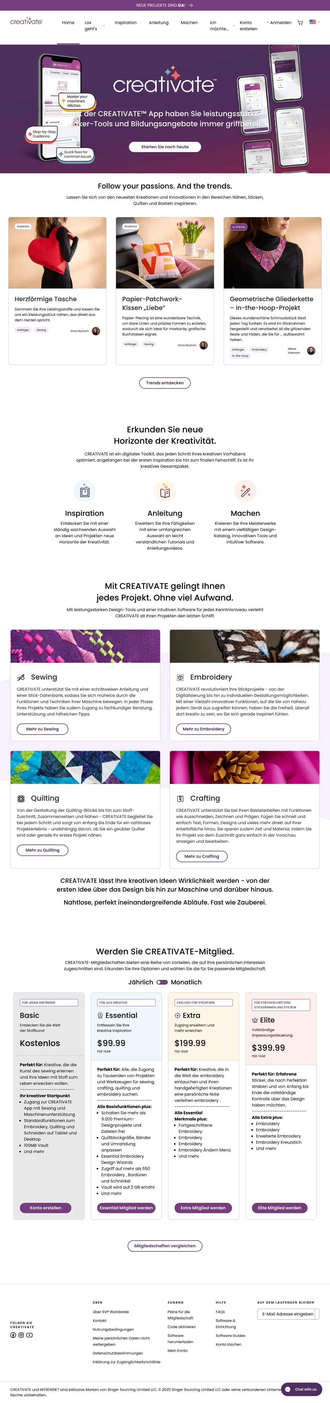 Vollständiger Screenshot von CREATIVATE