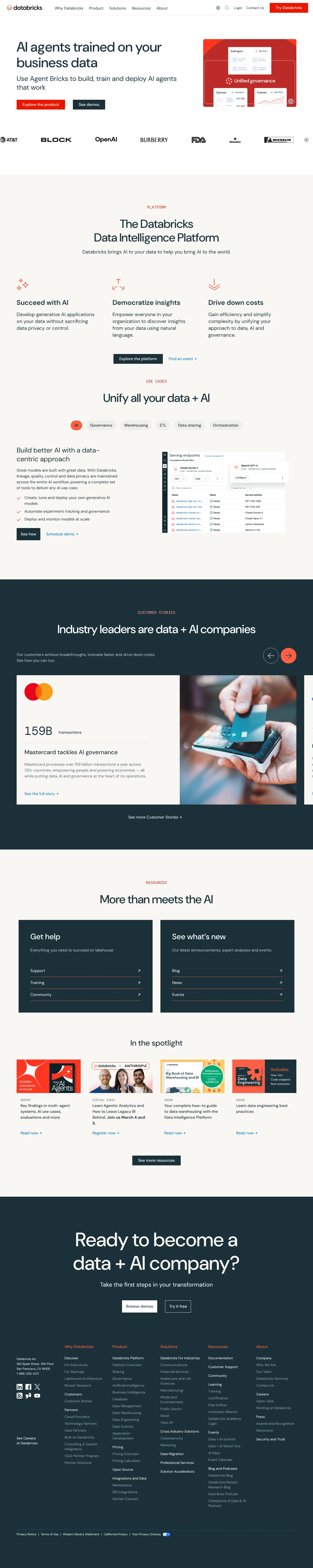 Vollständiger Screenshot von Databricks
