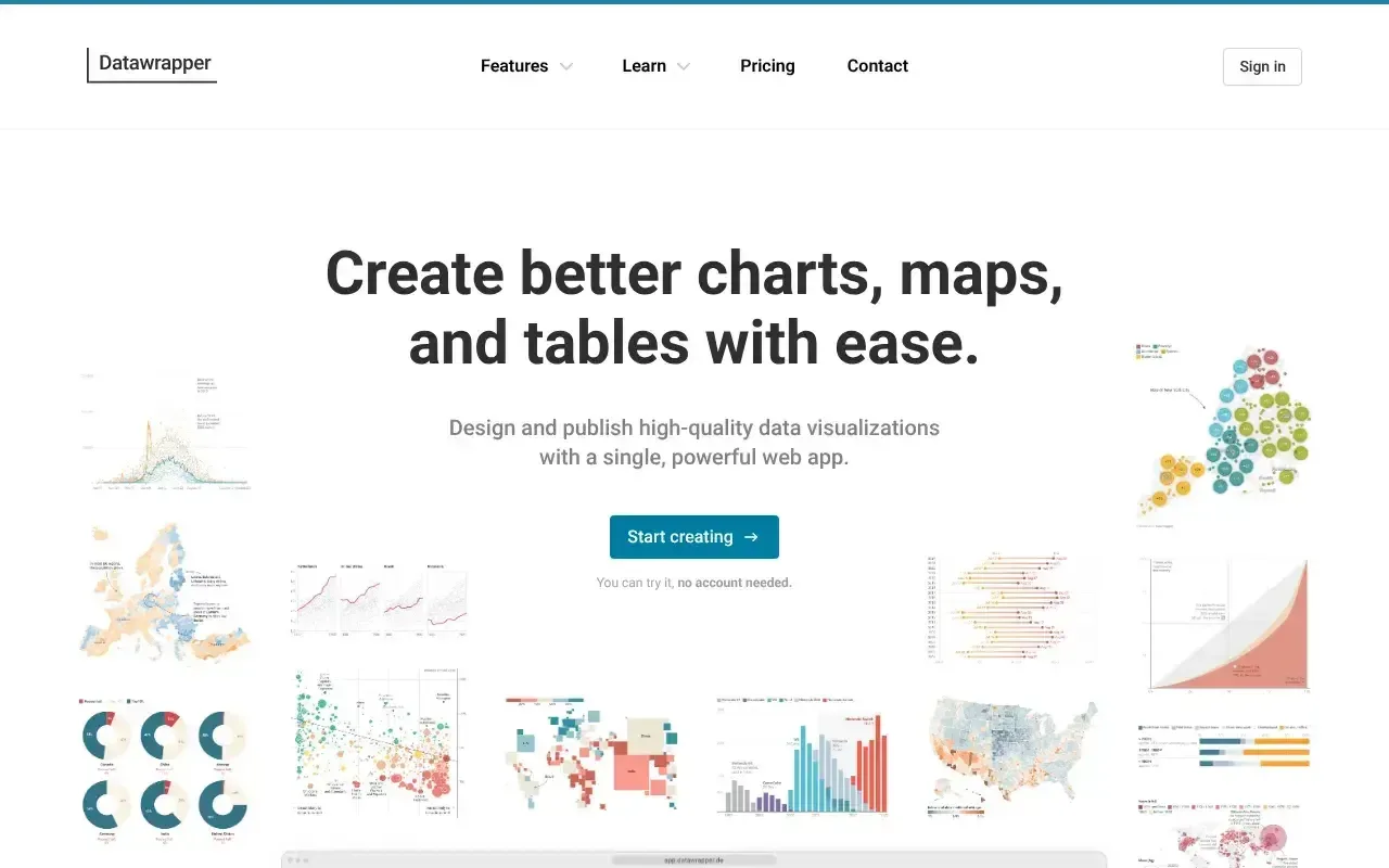 Screenshot von Datawrapper