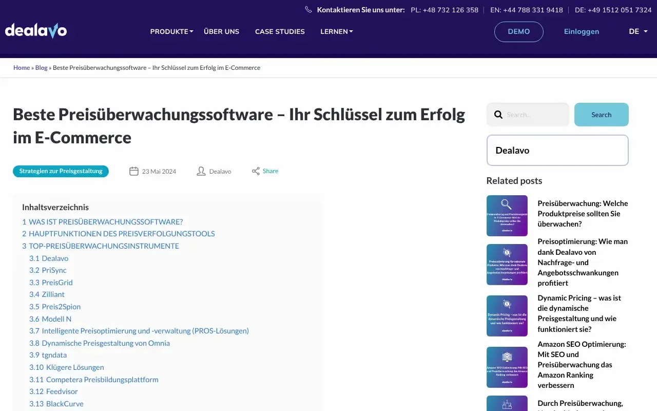 Screenshot von Dealavo