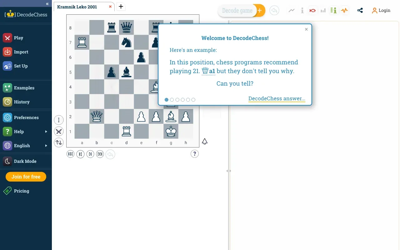 Screenshot von DecodeChess