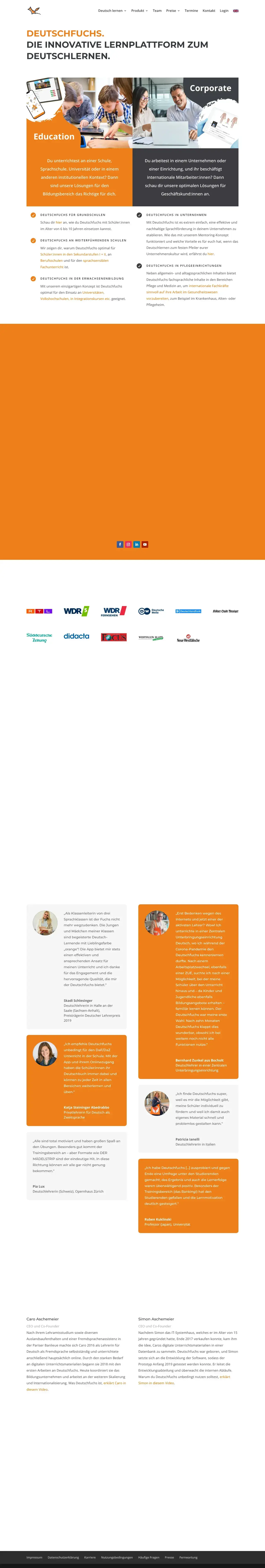 Vollständiger Screenshot von Deutschfuchs