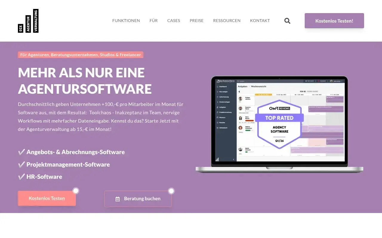 Screenshot von Die Agenturverwaltung