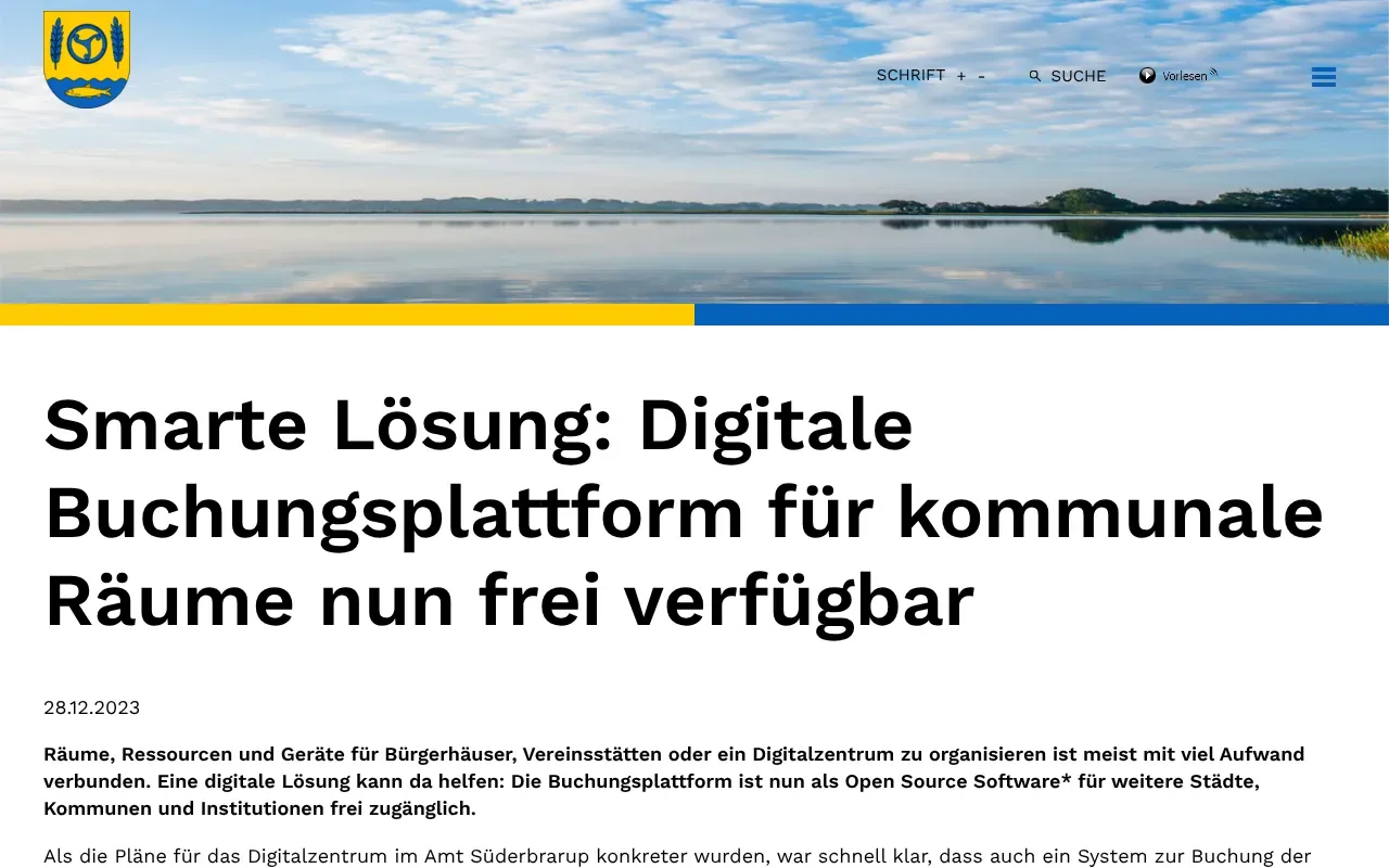 Digitale Buchungsplattform Amt Süderbrarup
