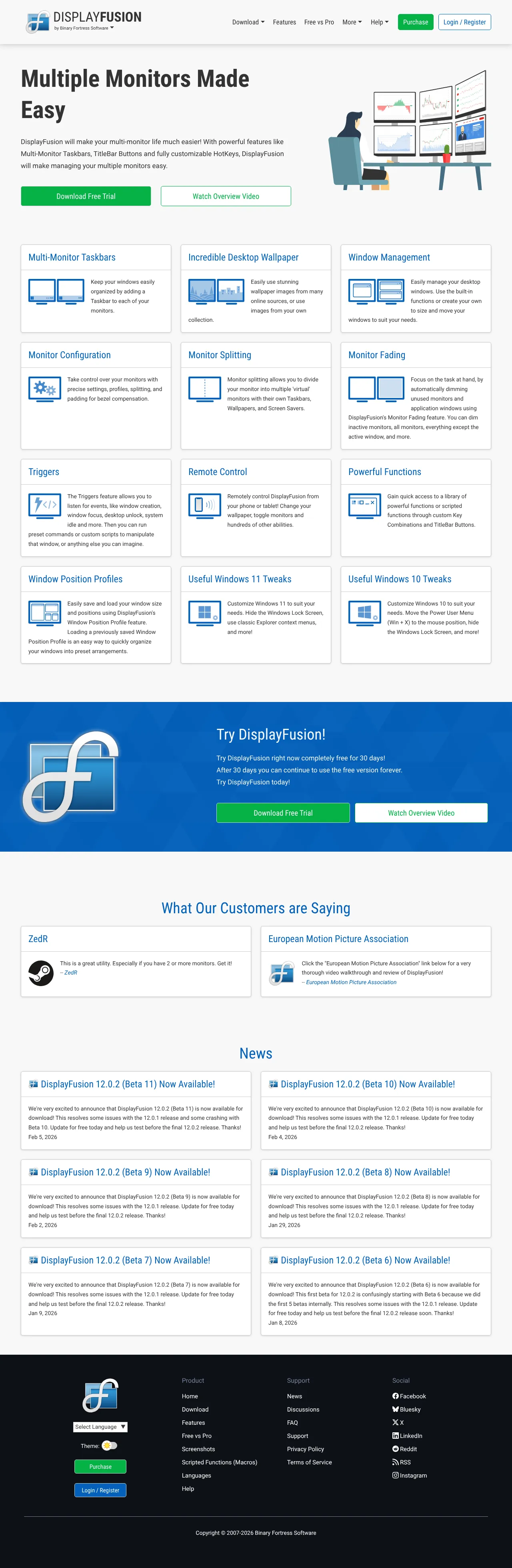 Vollständiger Screenshot von DisplayFusion