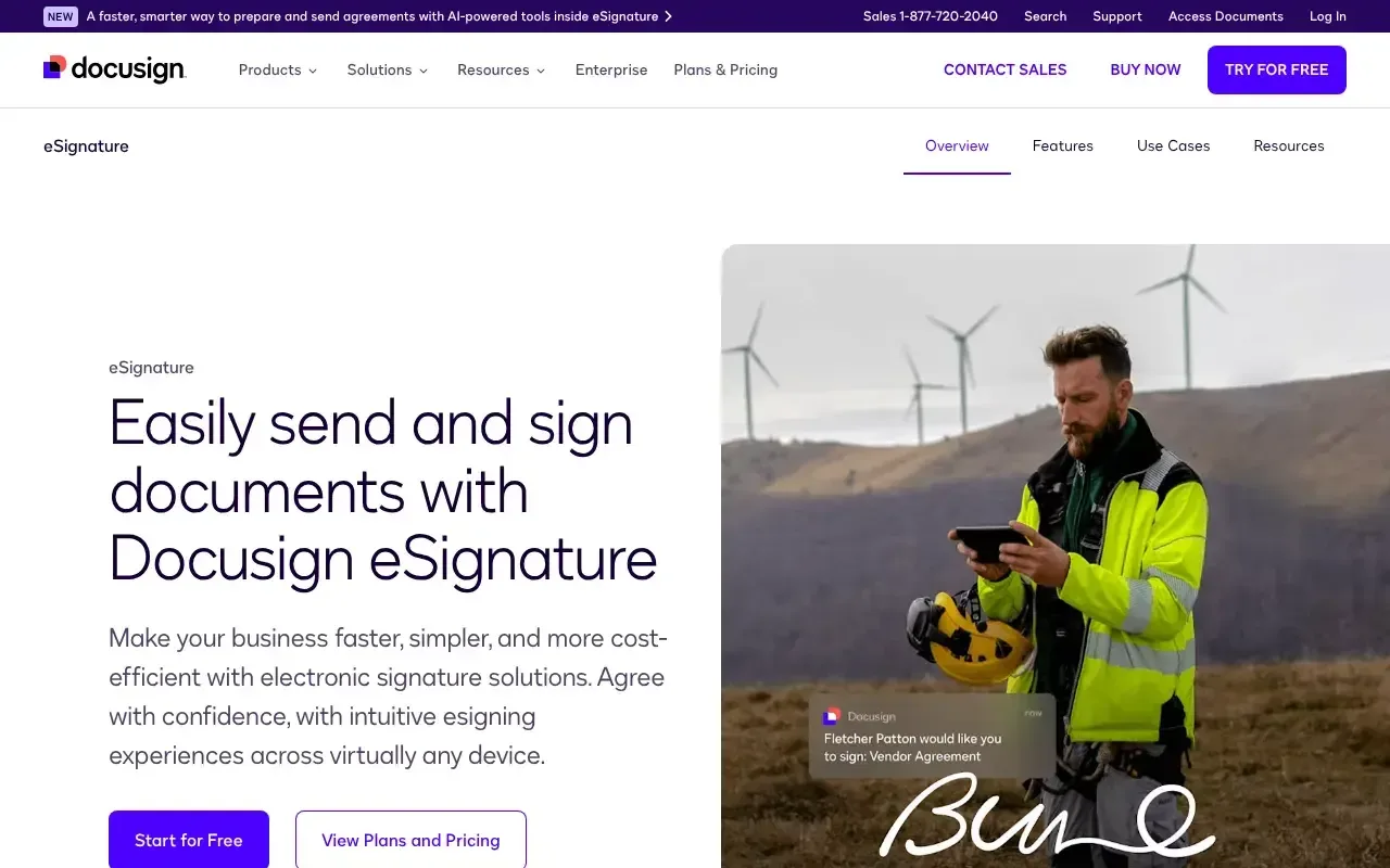 Screenshot von DocuSign eSignature