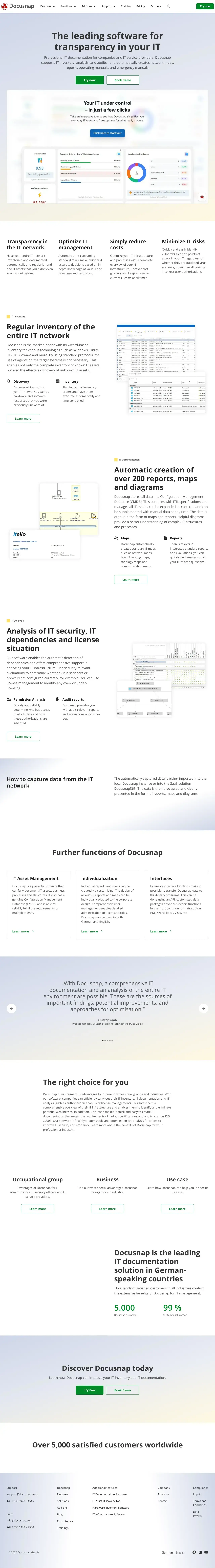 Vollständiger Screenshot von Docusnap