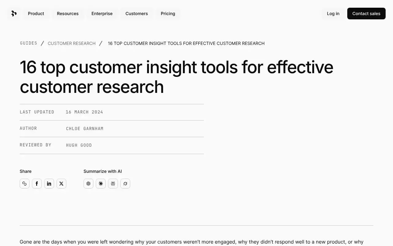 Screenshot von Dovetail