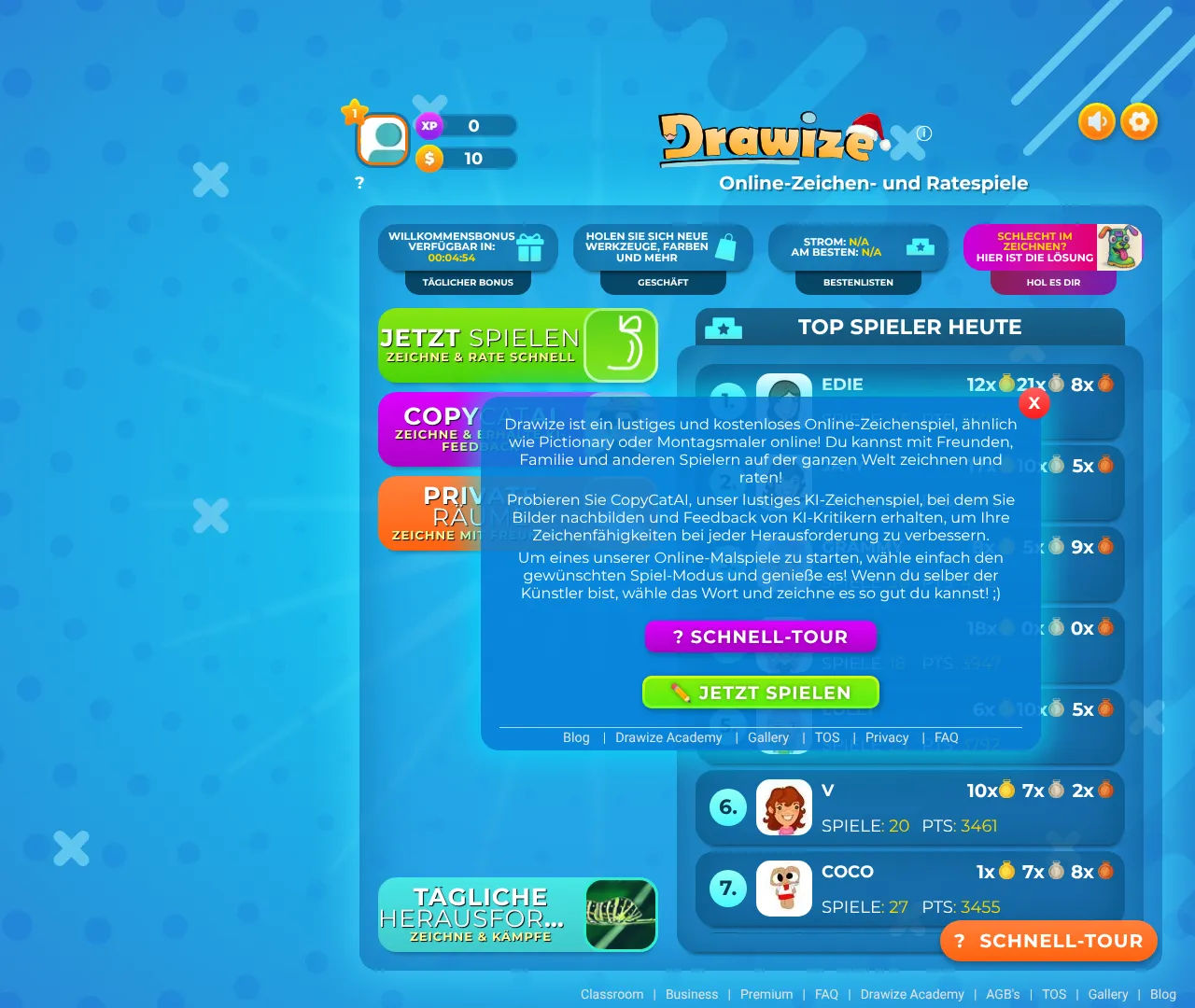 Vollständiger Screenshot von Drawize