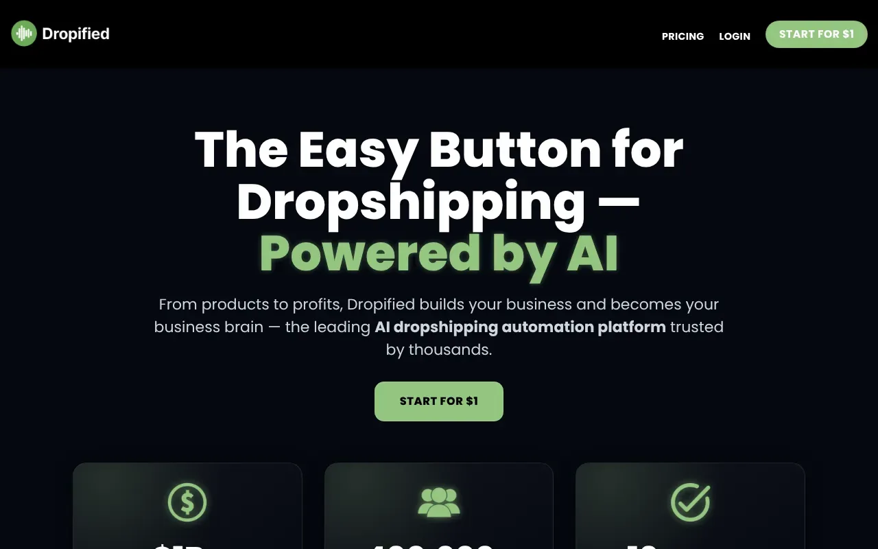 Screenshot von Dropified