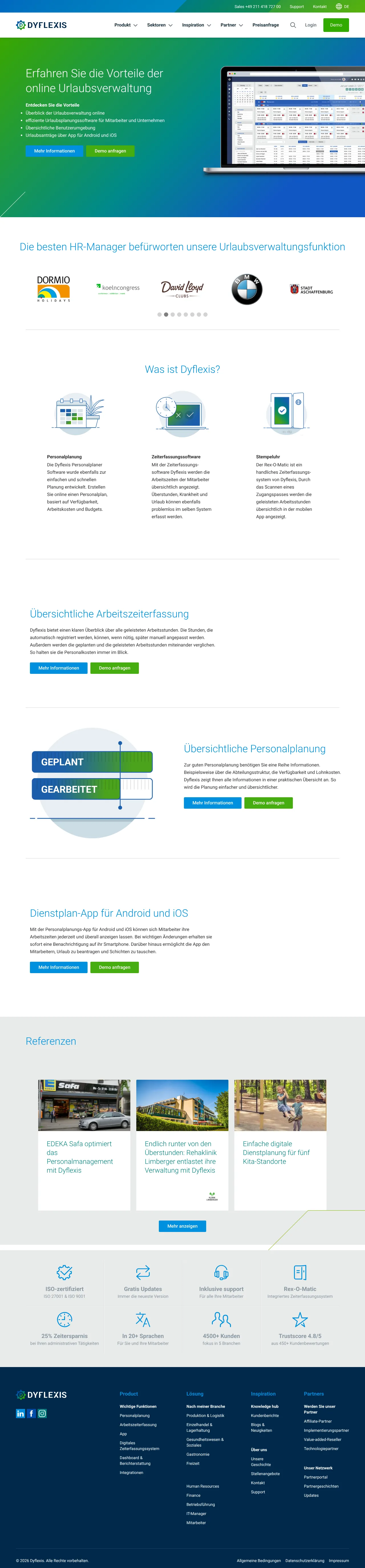 Vollständiger Screenshot von Dyflexis