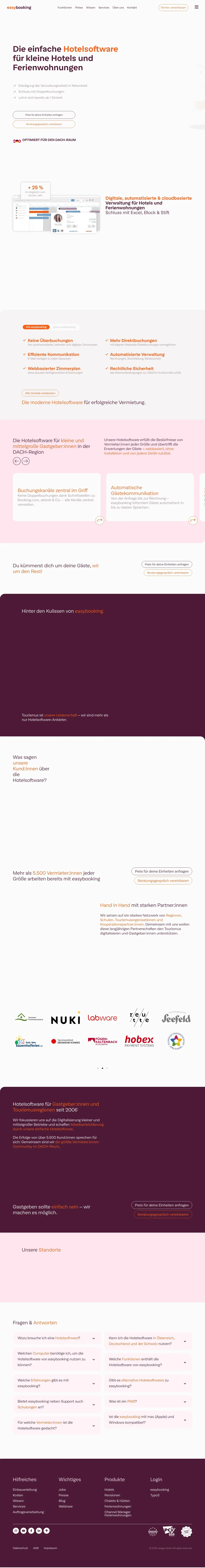 Vollständiger Screenshot von easybooking