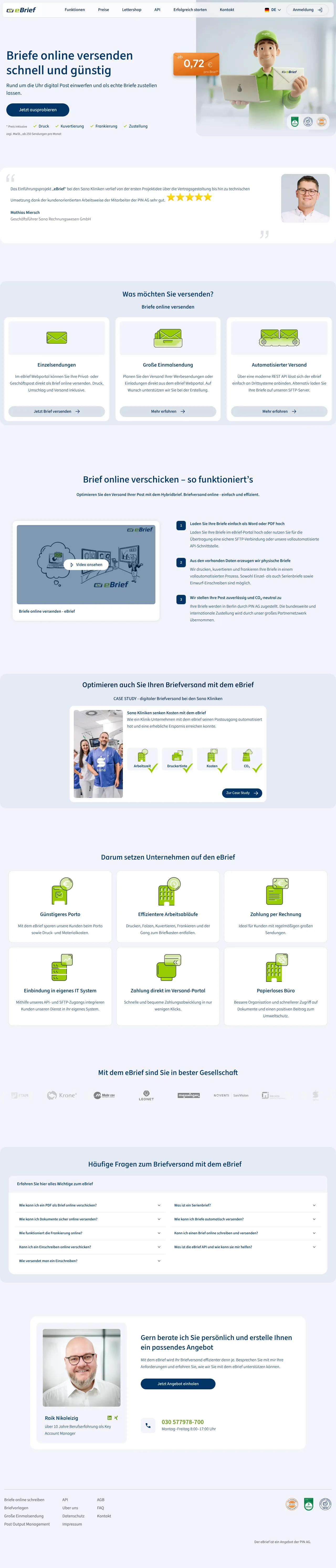 Vollständiger Screenshot von eBrief