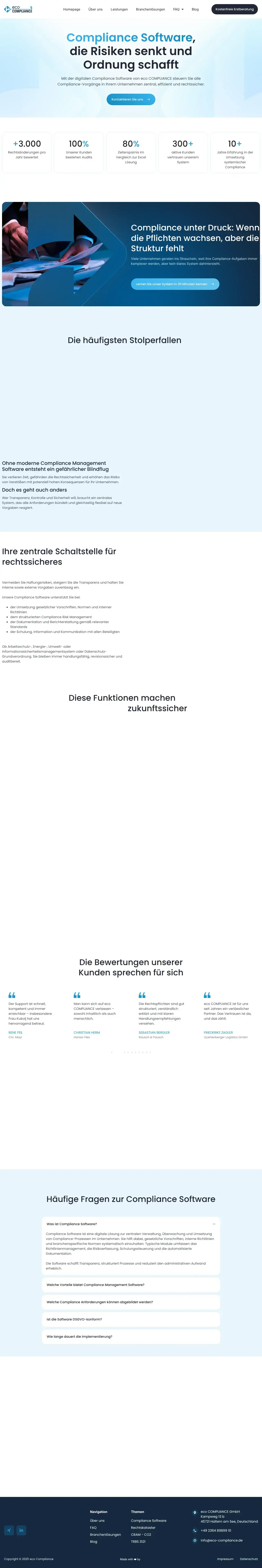 Vollständiger Screenshot von eco COMPLIANCE