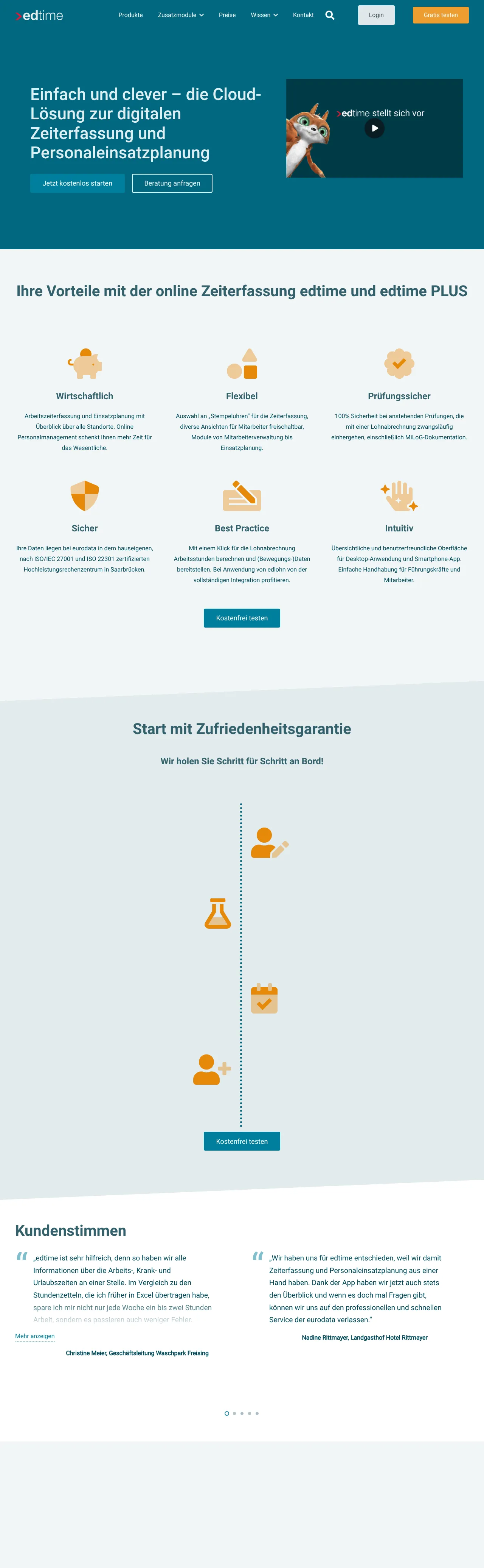 Vollständiger Screenshot von edtime