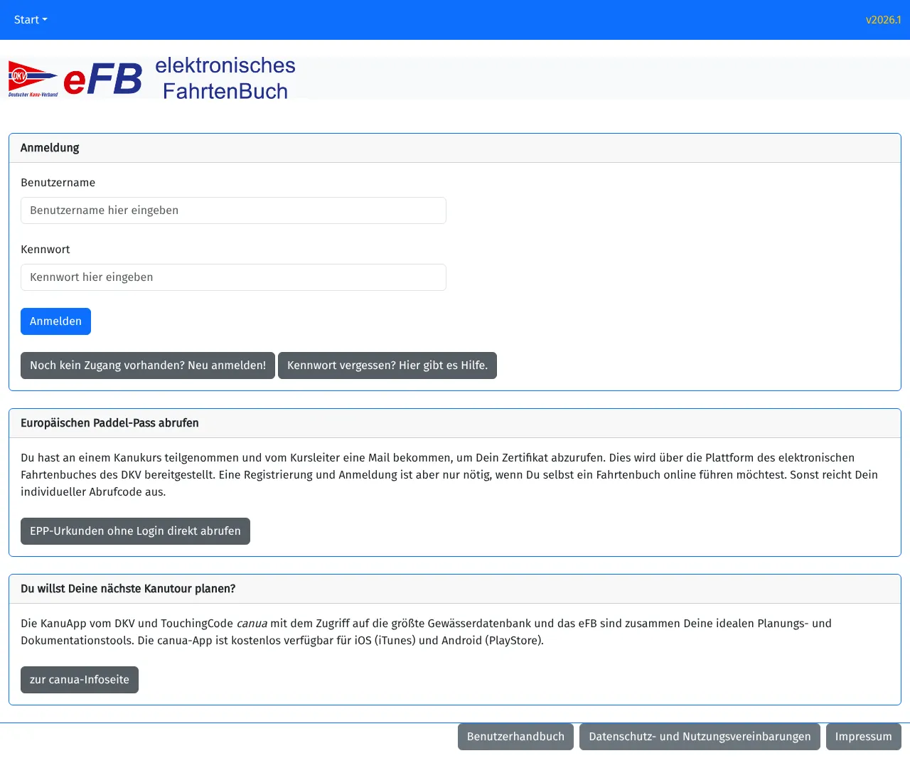 Vollständiger Screenshot von eFB - elektronisches Fahrtenbuch
