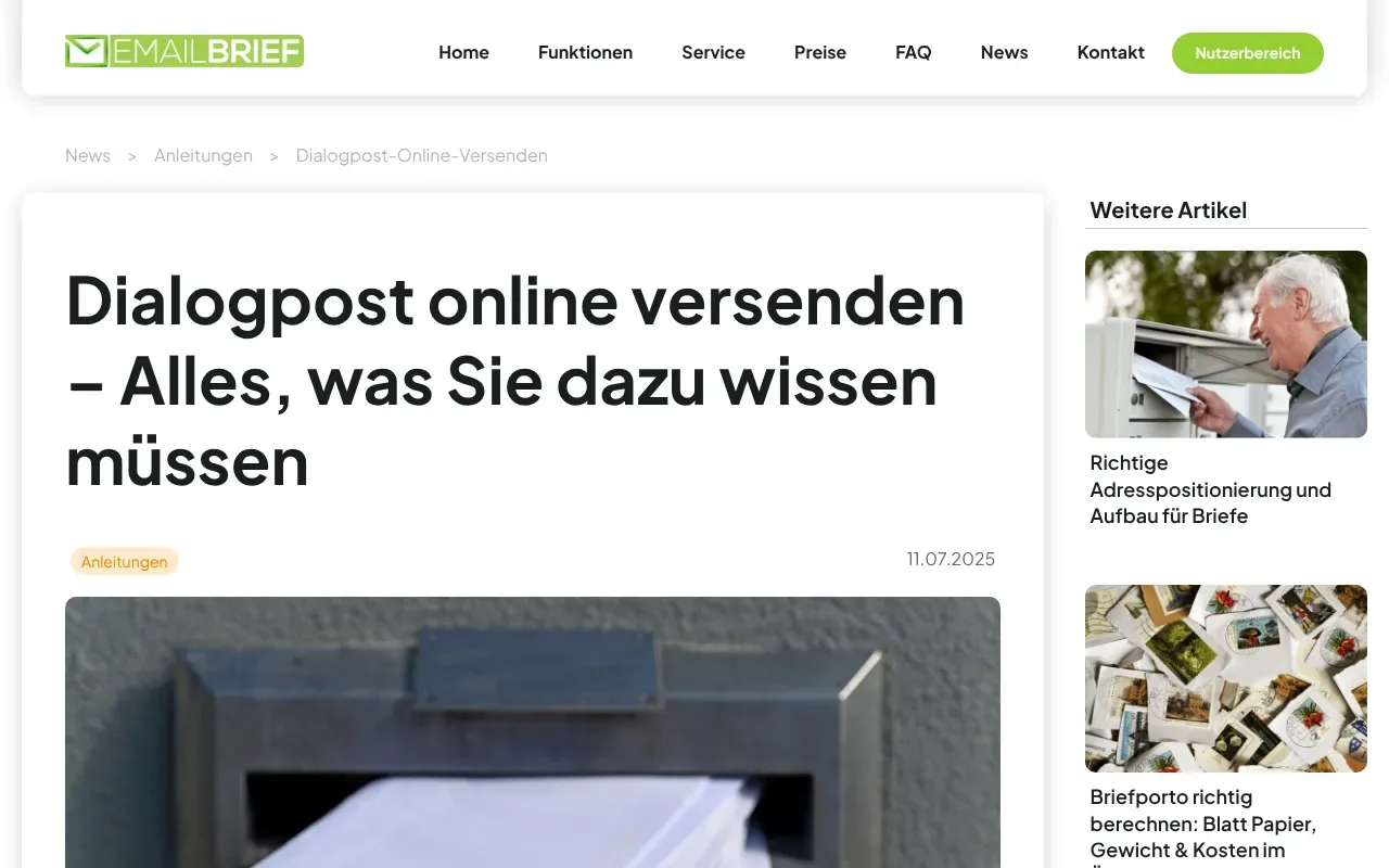 Screenshot von EMAILBRIEF