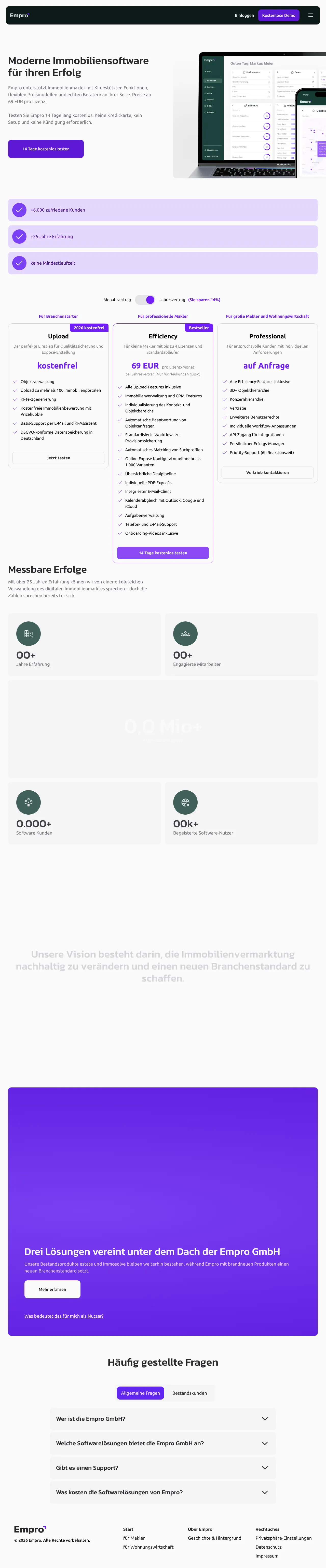 Vollständiger Screenshot von Empro