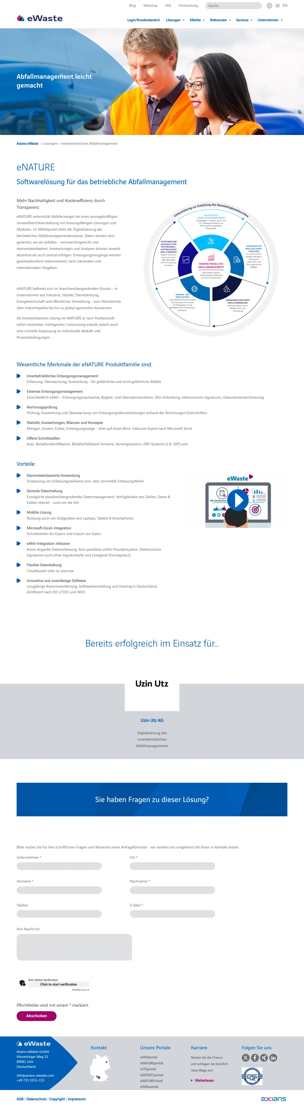 Vollständiger Screenshot von eNATURE
