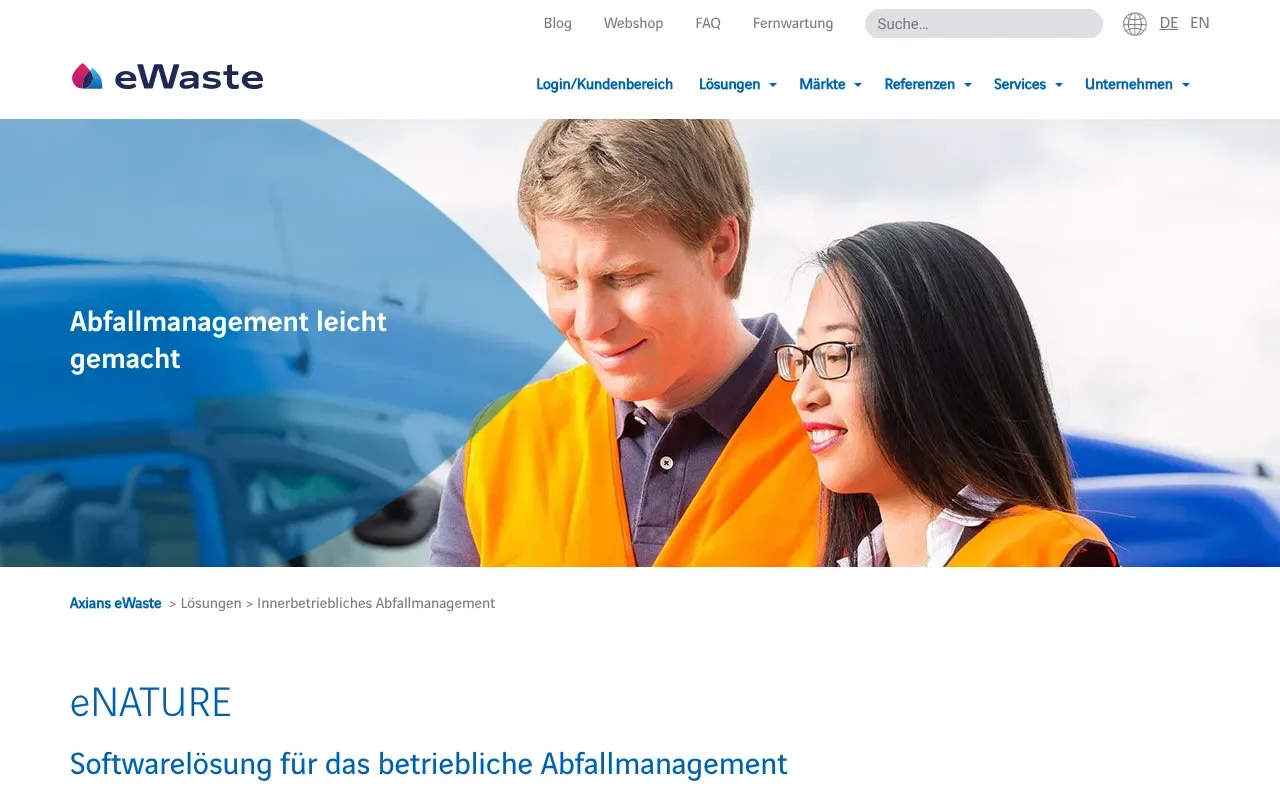 Screenshot von eNATURE