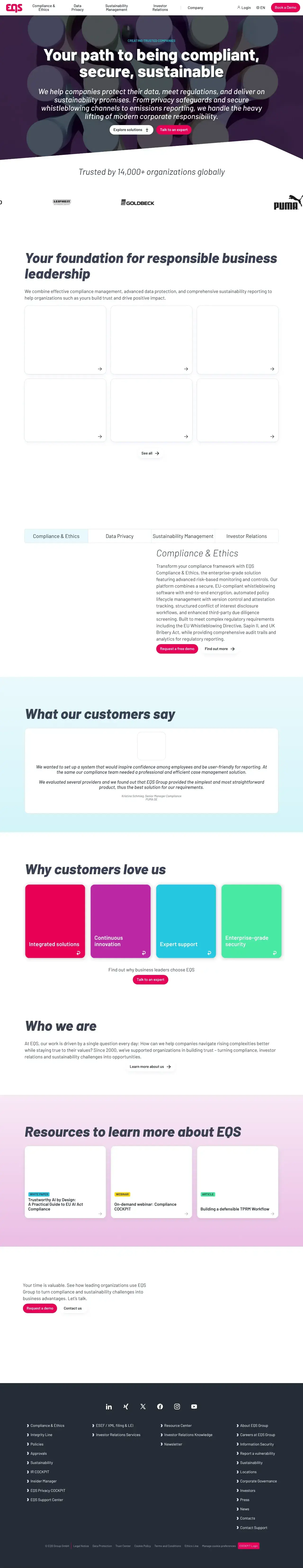 Vollständiger Screenshot von EQS