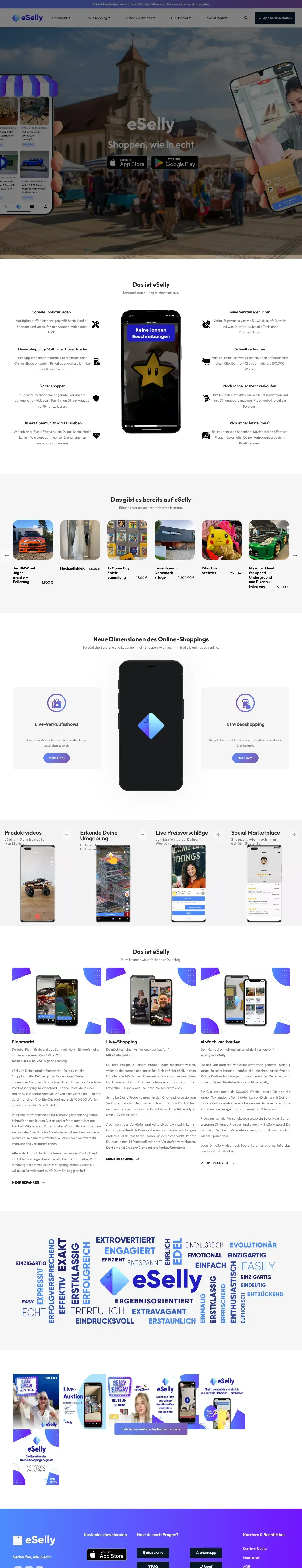 Vollständiger Screenshot von eSelly