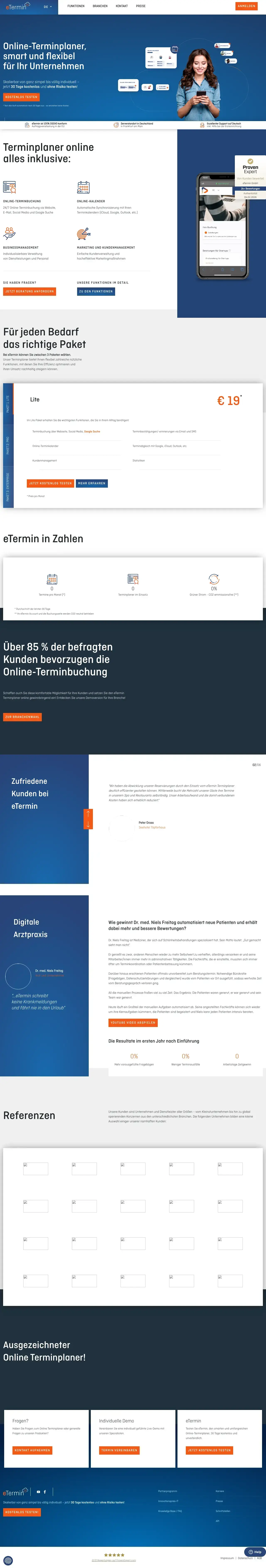 Vollständiger Screenshot von eTermin