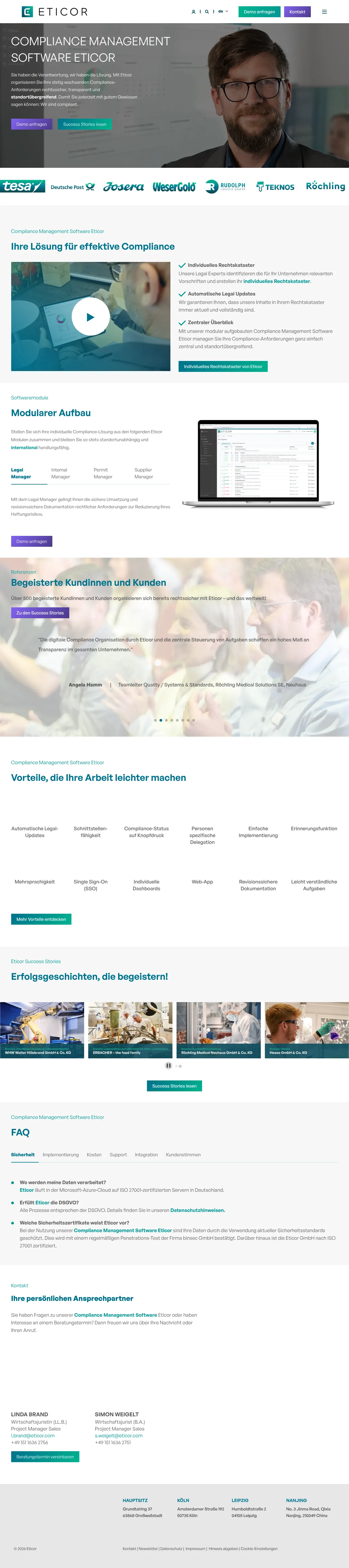 Vollständiger Screenshot von Eticor