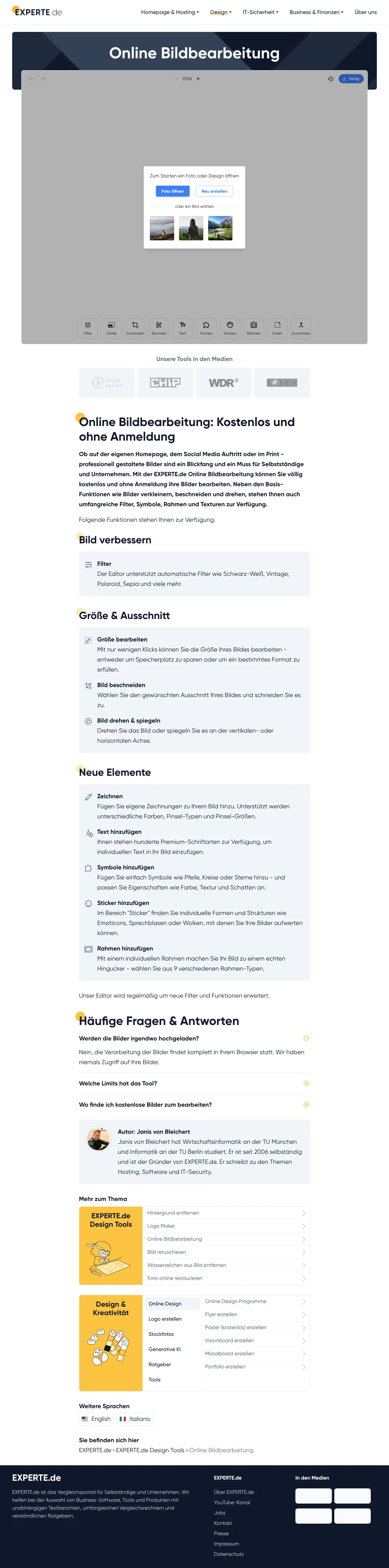 EXPERTE.de Online Bildbearbeitung