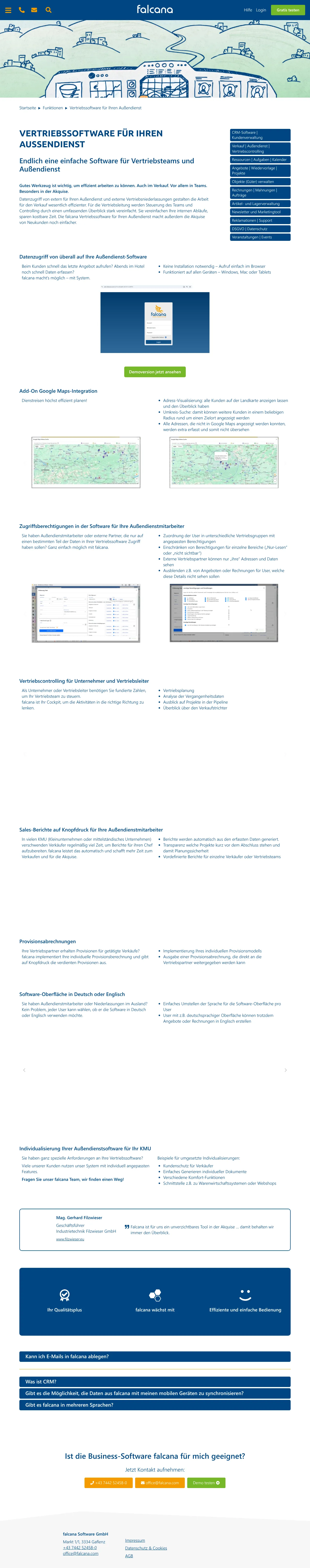 Vollständiger Screenshot von falcana