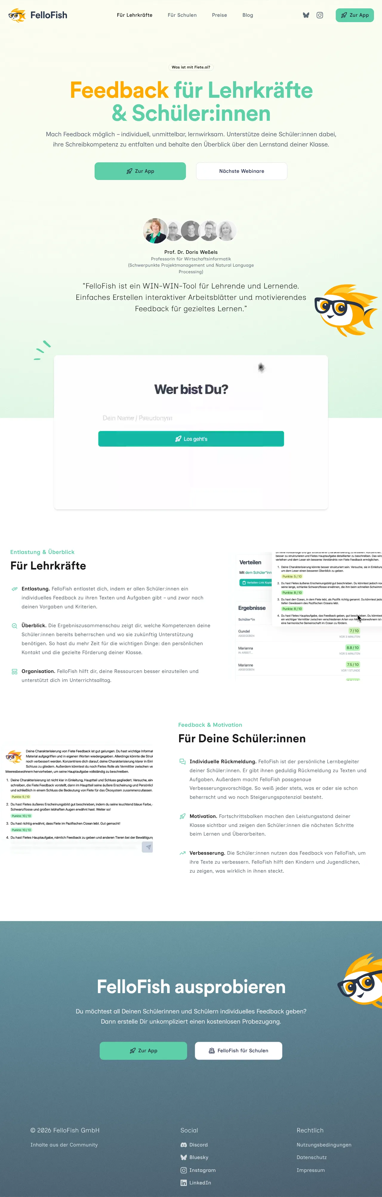 Vollständiger Screenshot von FelloFish