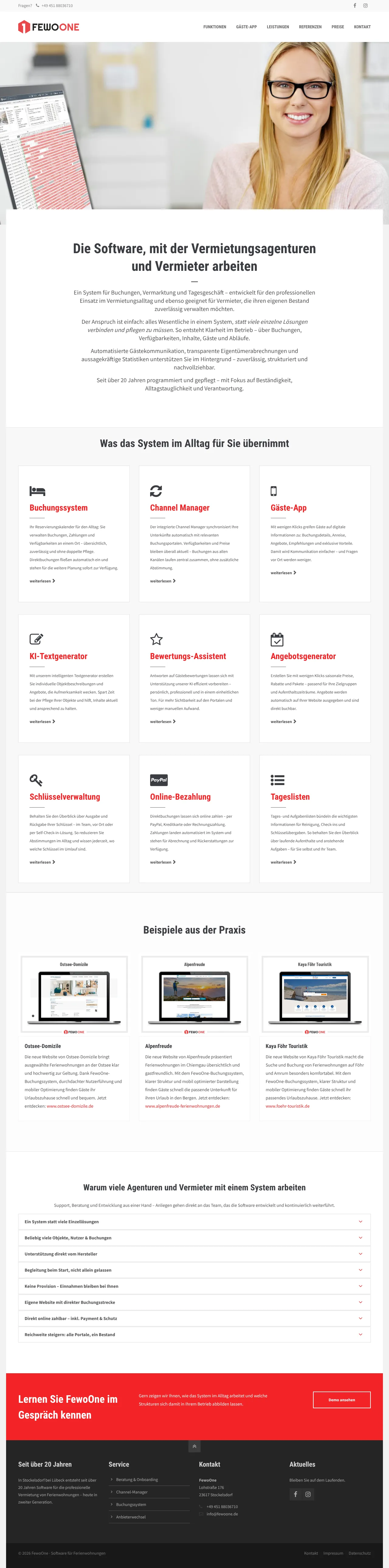 Vollständiger Screenshot von FewoOne