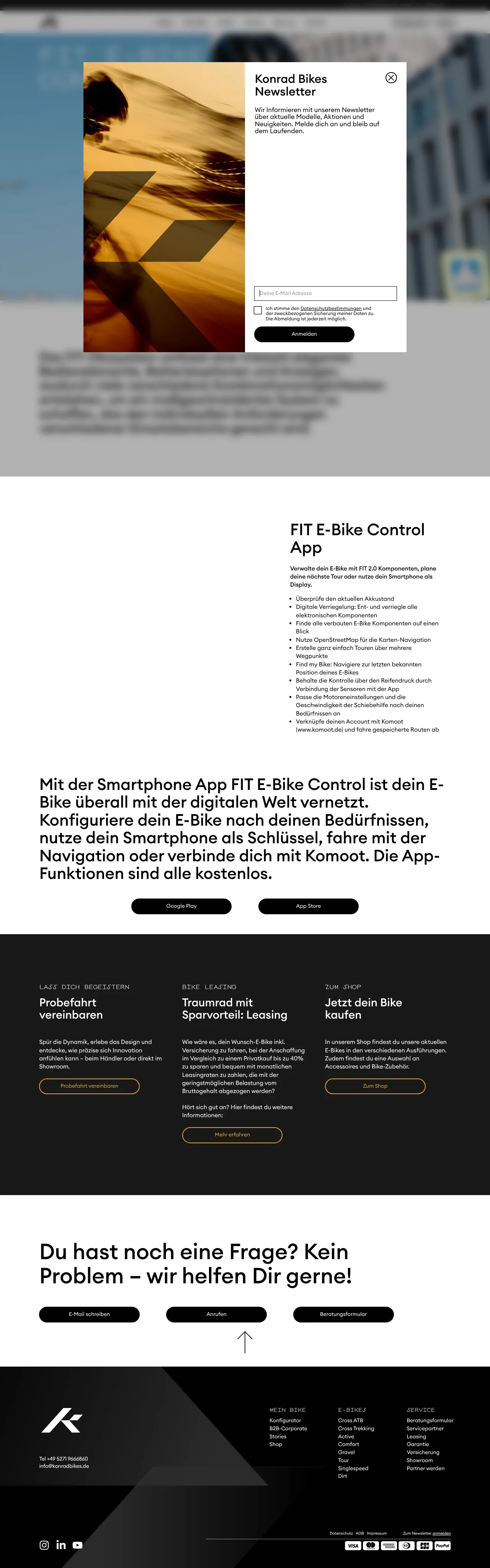 Vollständiger Screenshot von FIT E-Bike Control App
