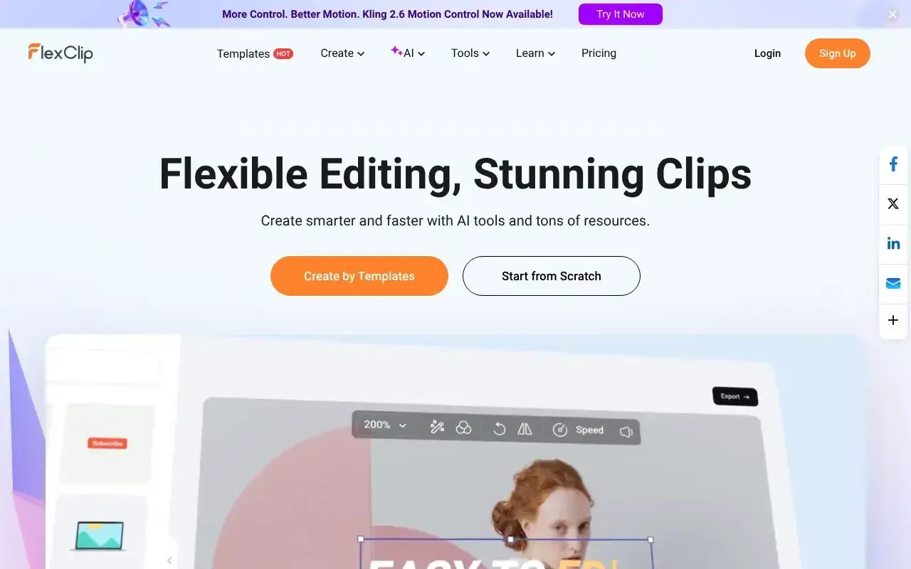 Screenshot von FlexClip