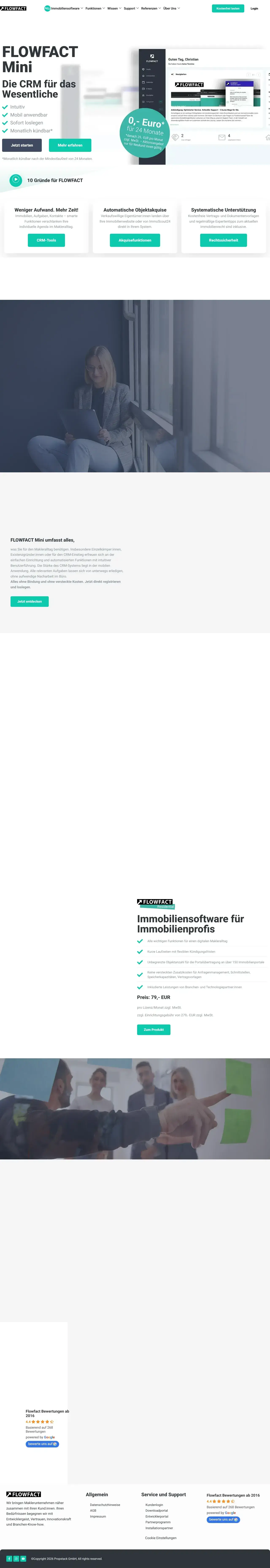 Vollständiger Screenshot von FLOWFACT