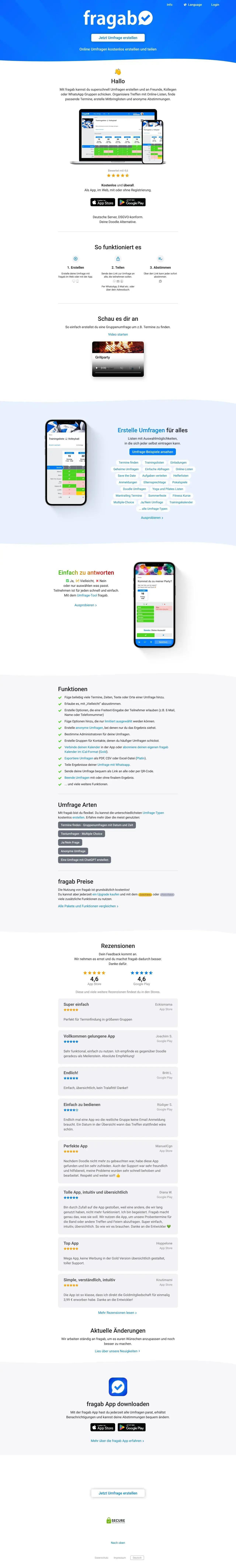 Vollständiger Screenshot von fragab