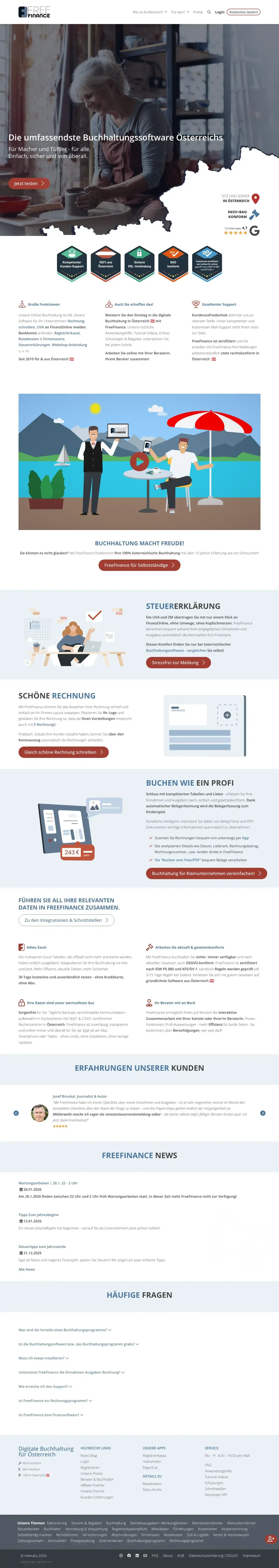 Vollständiger Screenshot von FreeFinance