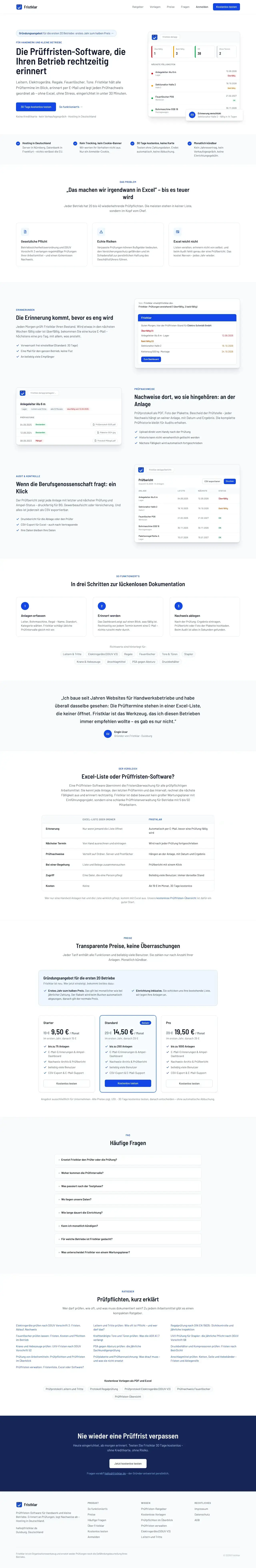 Vollständiger Screenshot von Fristklar