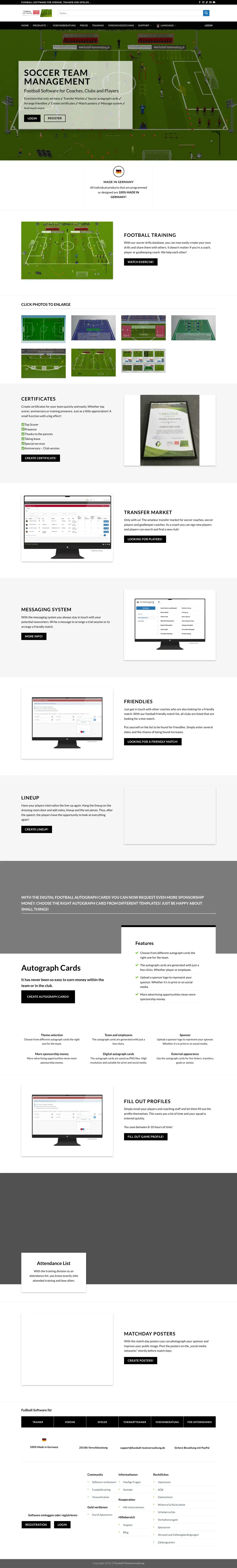 Fussball-Teamverwaltung