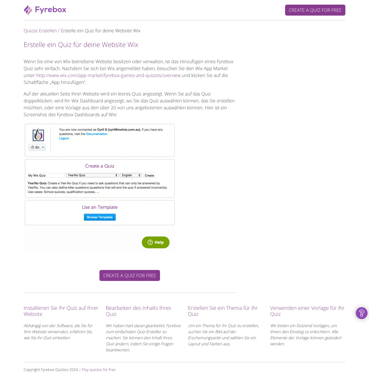 Vollständiger Screenshot von Fyrebox