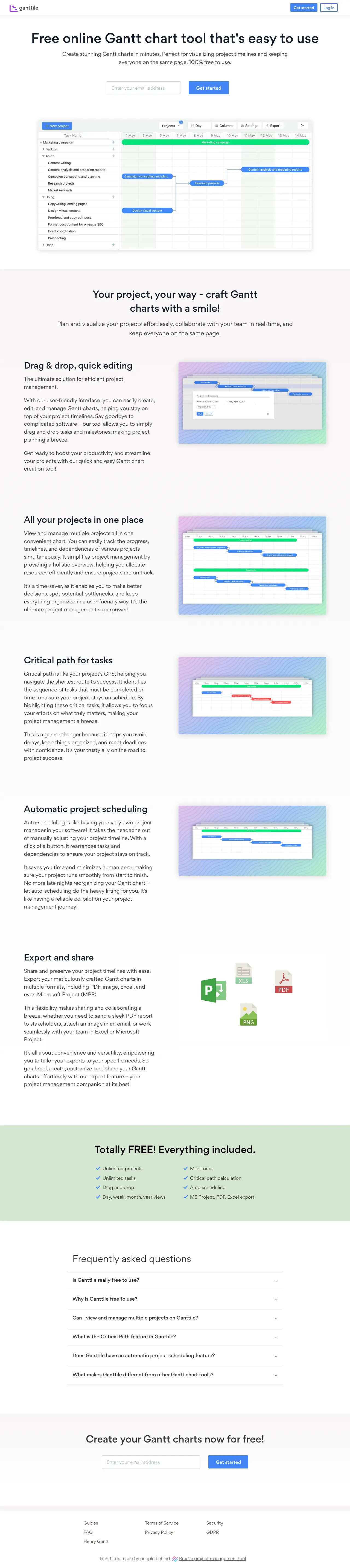 Vollständiger Screenshot von Ganttile