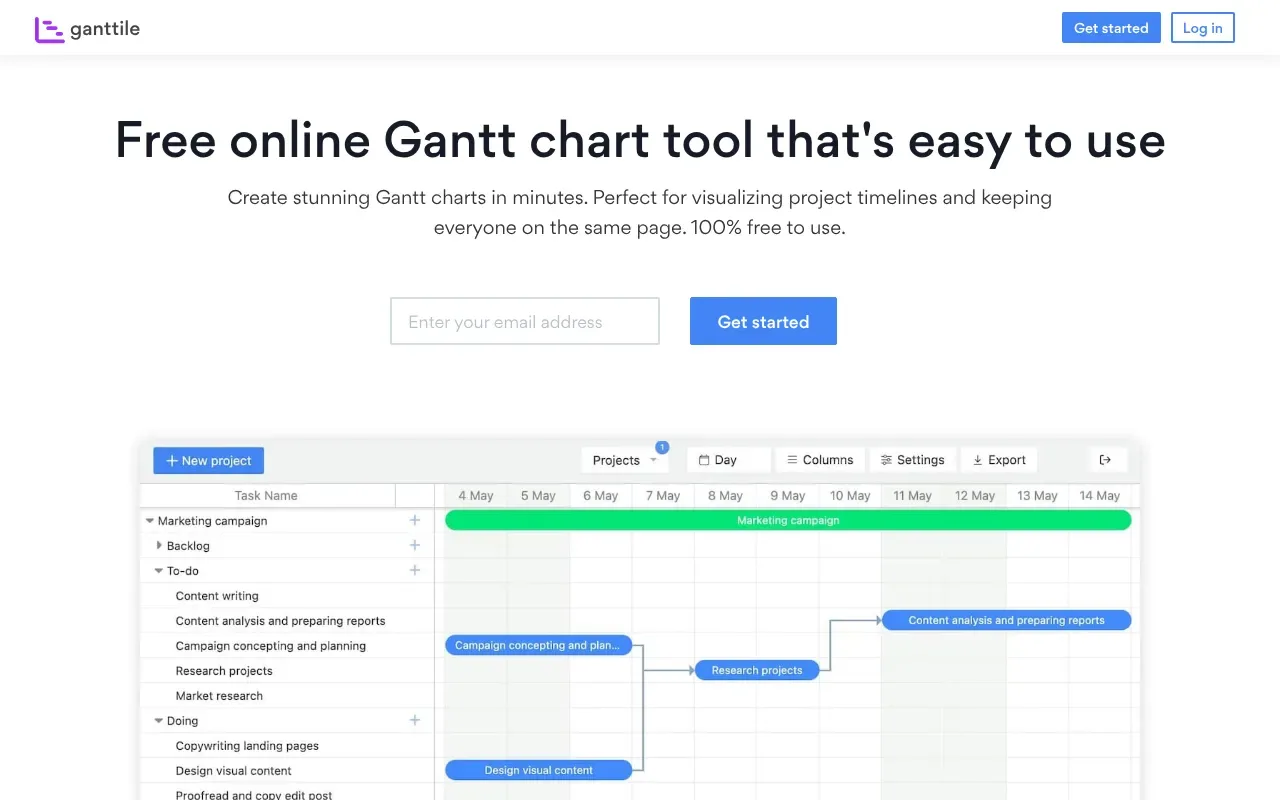 Screenshot von Ganttile