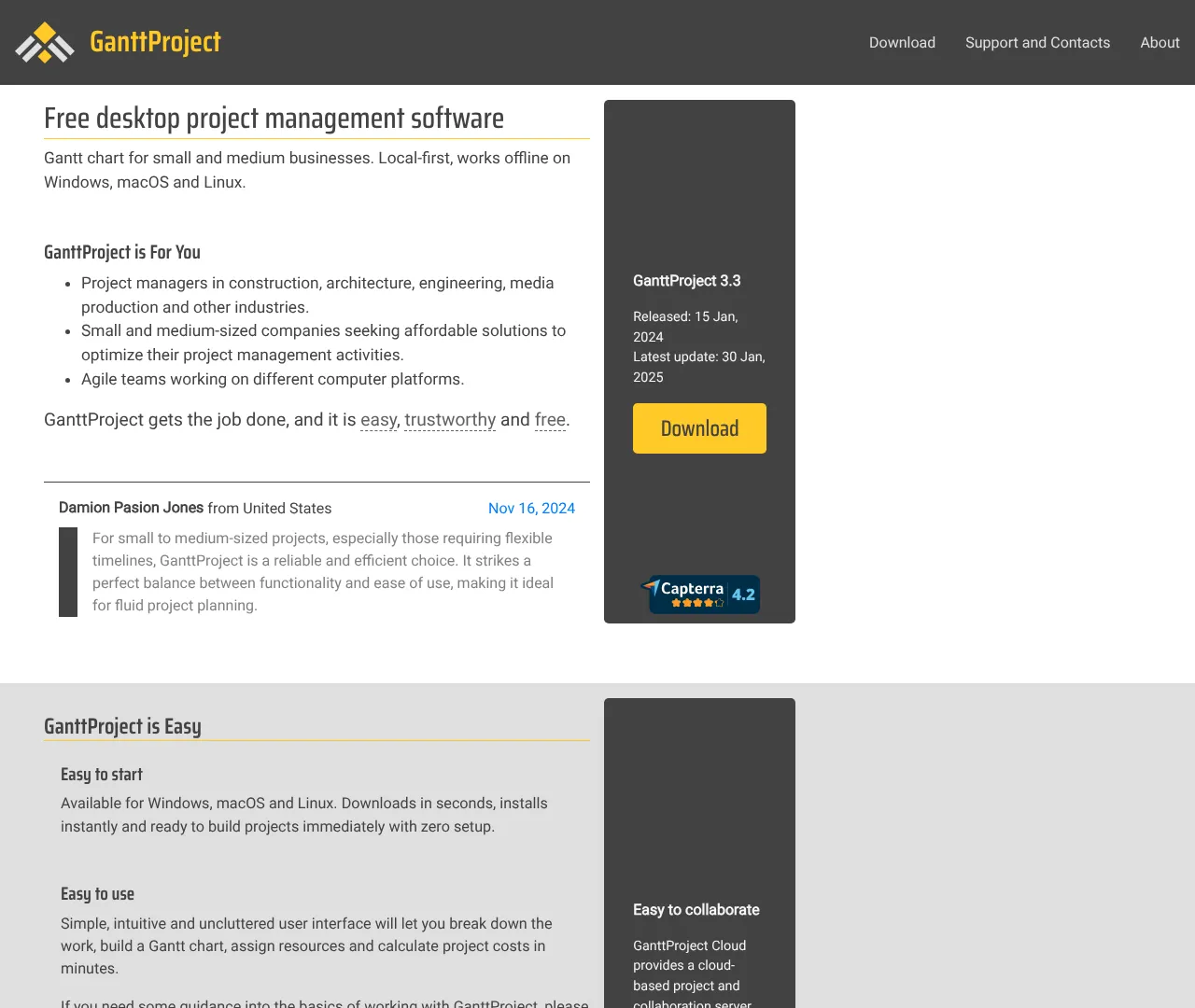 Vollständiger Screenshot von GanttProject