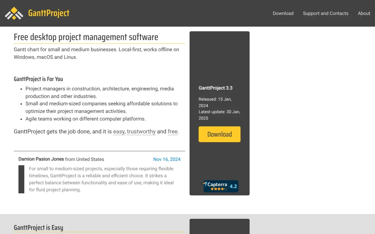 Screenshot von GanttProject