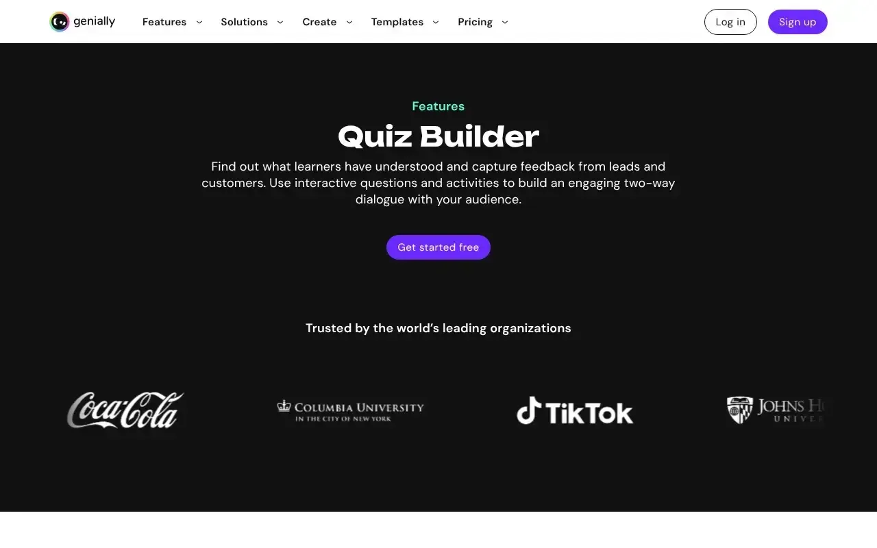 Screenshot von Genially