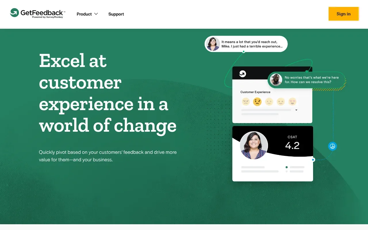 Screenshot von GetFeedback
